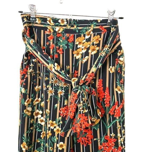 ZARA Floral Trousers with Bow Belt Sz XS‎ - Picture 5 of 6